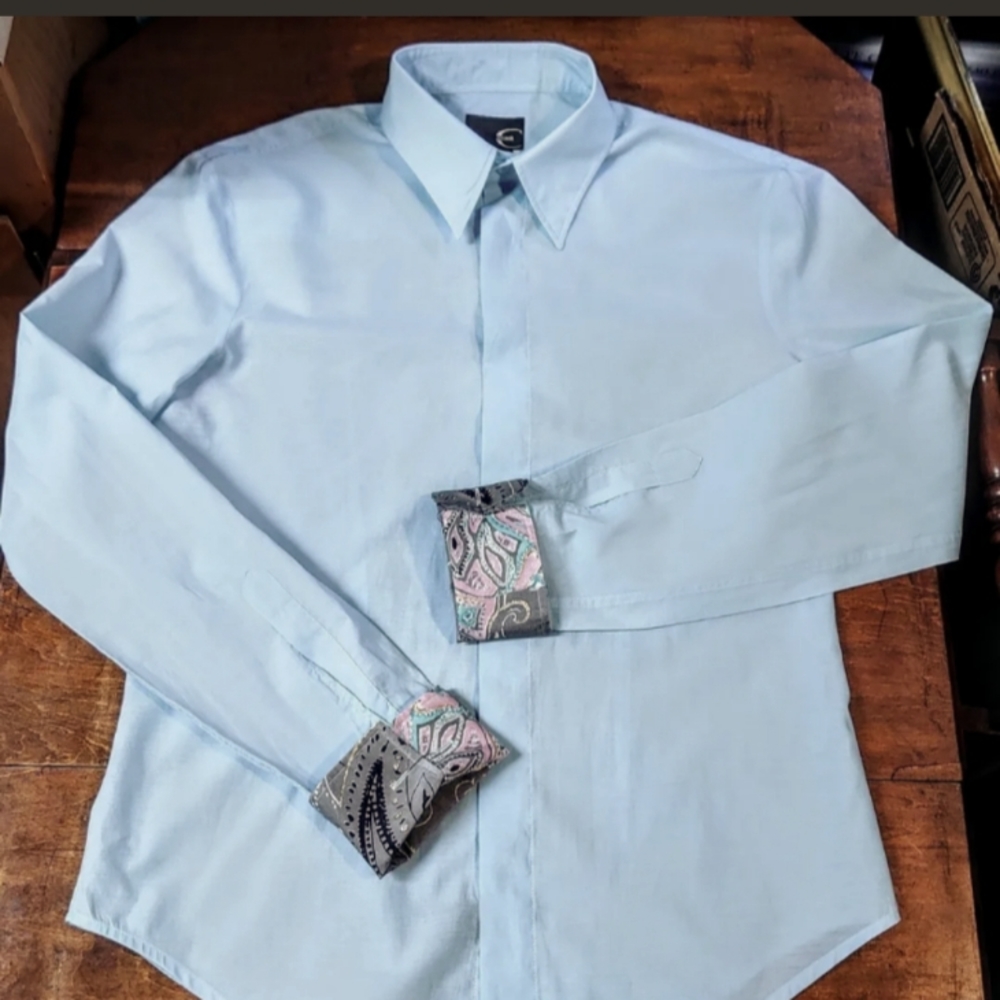 Just Cavalli By Roberto Cavalli Light Blue Button-Up/50 (EU)/MED (US)
